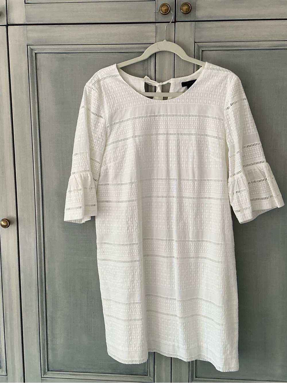 J.crew White Eyelet Tie-Back Tunic Dress